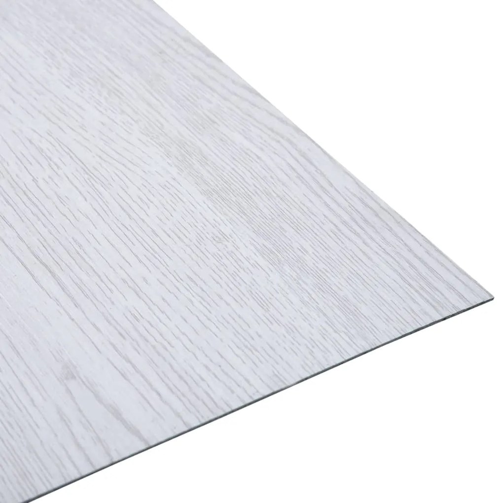Tábuas de soalho autoadesivas 20 pcs 1,86 m² PVC branco