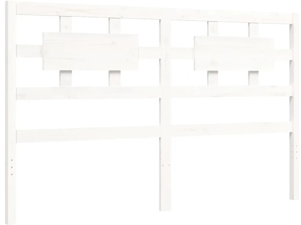 Cama sem colchão 160x200 cm madeira de pinho maciça branco
