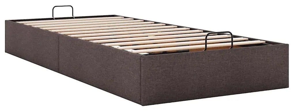 Estrutura de cama otomana sem colchão 90x190 cm castanho escuro