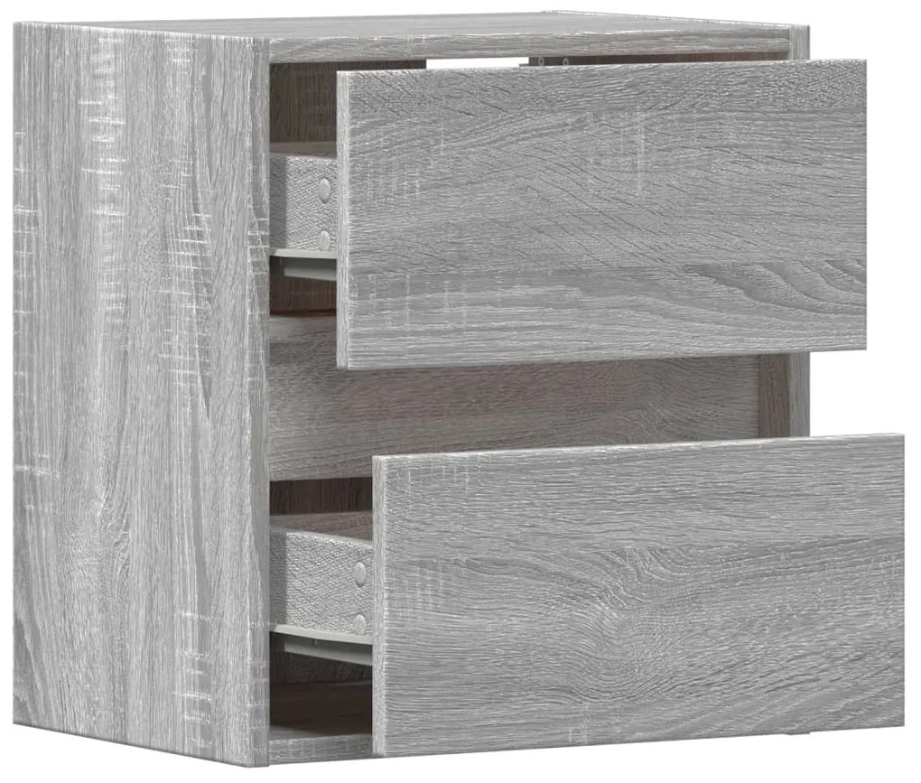 Móvel de parede p/ TV c/ luzes LED 41x31x45 cm cinzento sonoma