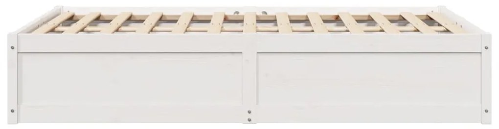 Cama sem colchão 120x190 cm madeira de pinho maciça branco