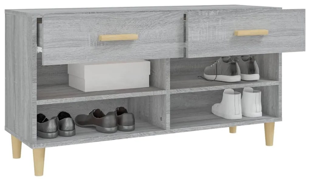 Sapateira 102x35x55 cm derivados de madeira sonoma cinza