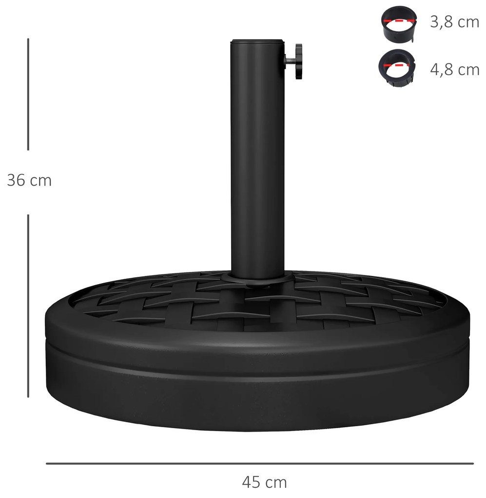 Base de Chapéu de Sol Redondo Suporte para Chapéu de Sol Recarregável