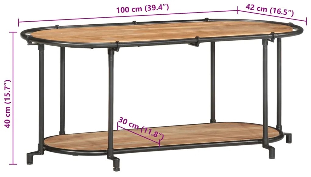 Móvel de TV 100x42x40 cm madeira de acácia maciça
