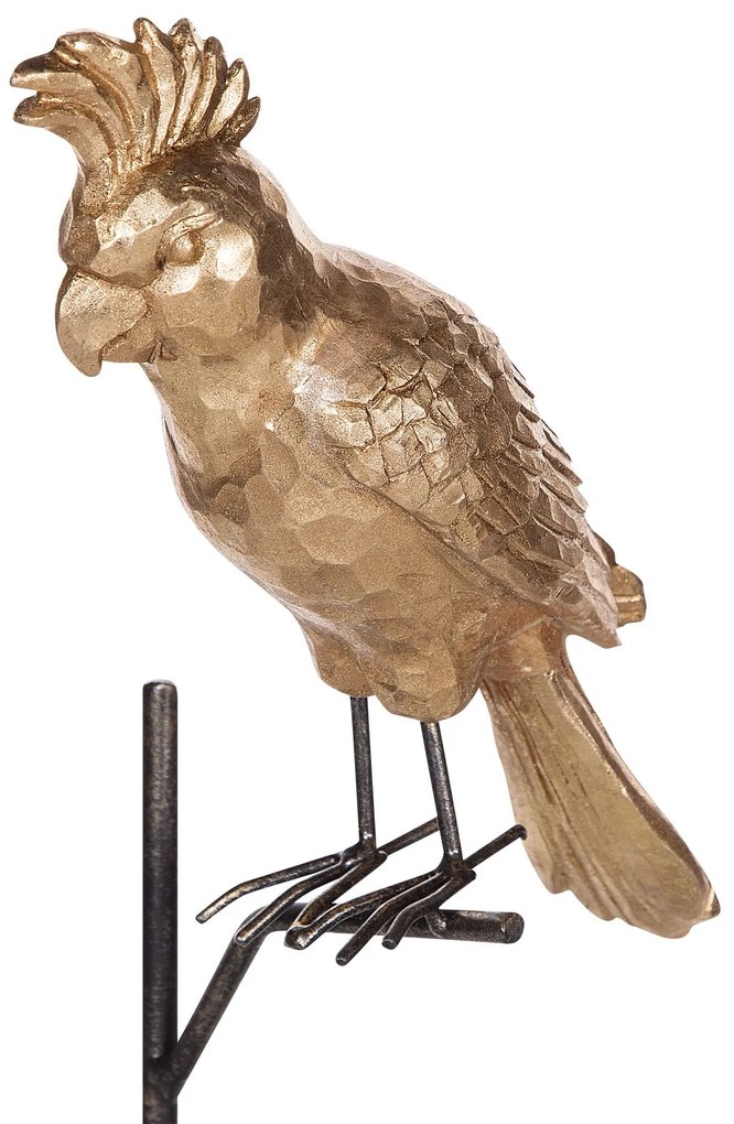 Estatueta decorativa dourada e preta COCKATOO Beliani