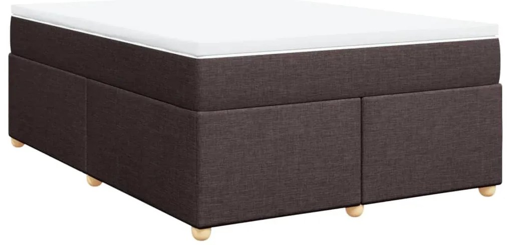 Cama com molas/colchão 140x200 cm tecido castanho-escuro