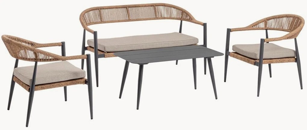 Conjunto lounge de jardim Jandia I, conjunto de 4
