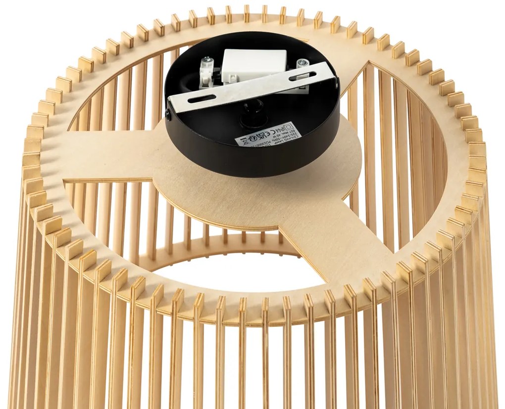 Candeeiro de teto exterior rústico em madeira IP44 - Jayla