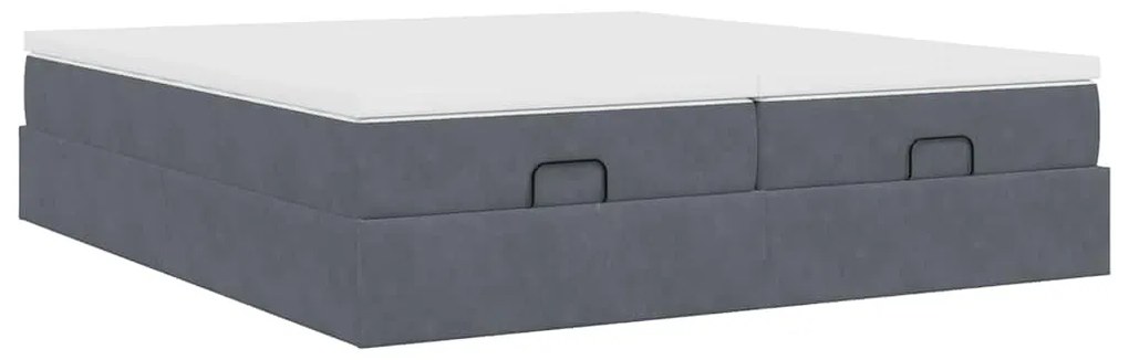 Estrutura cama otomana colchões 160x200 cm cinzento escuro