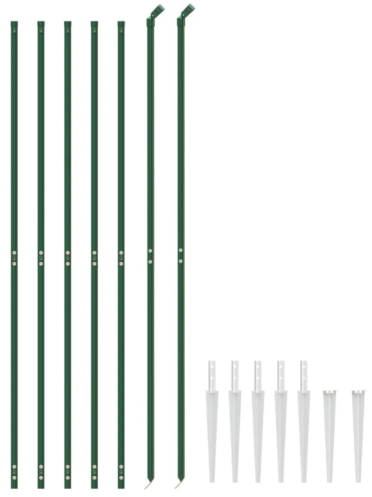 Cerca de arame com estacas de fixação 2,2x10 m verde
