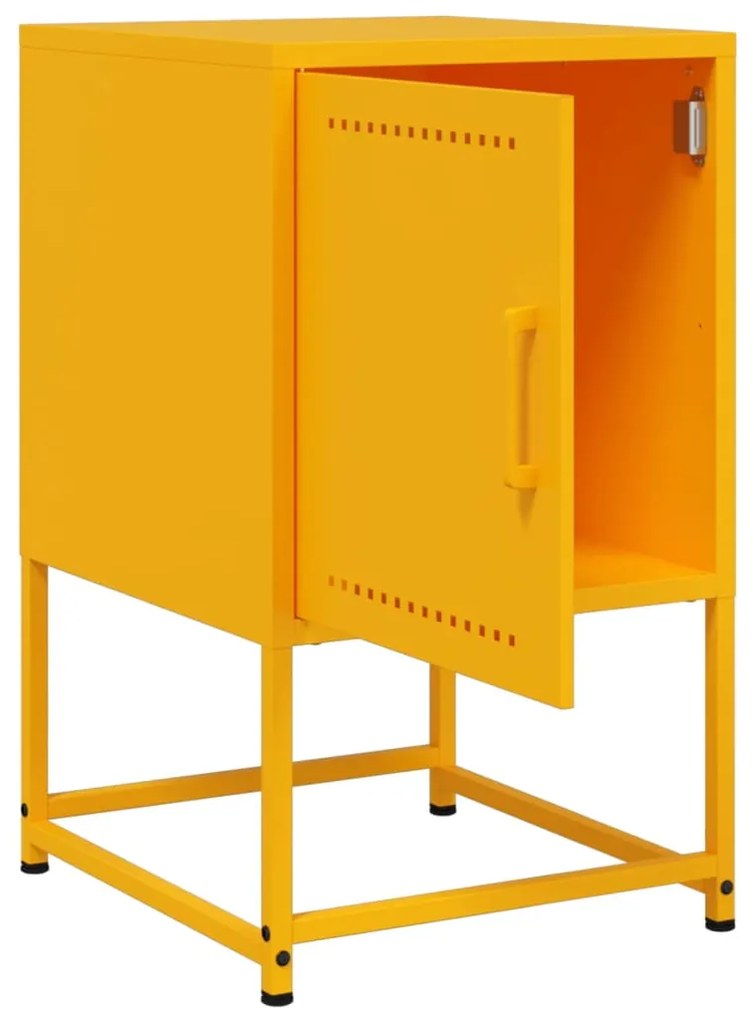 Mesa de cabeceira 36x39x60,5 cm aço amarelo mostarda