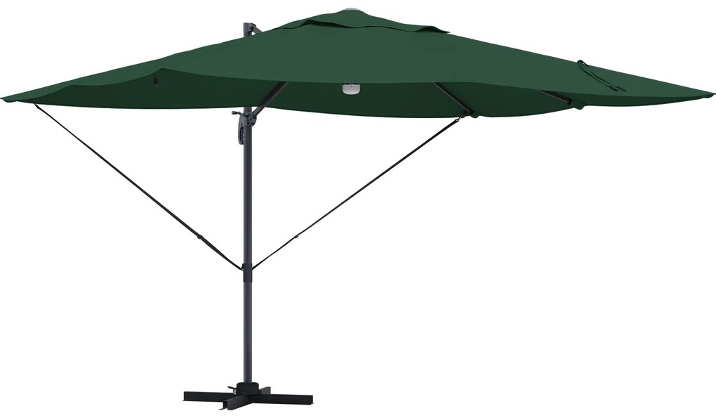 Guarda-sol Verde de Braço Articulado Verde Poliéster, Metal Grande