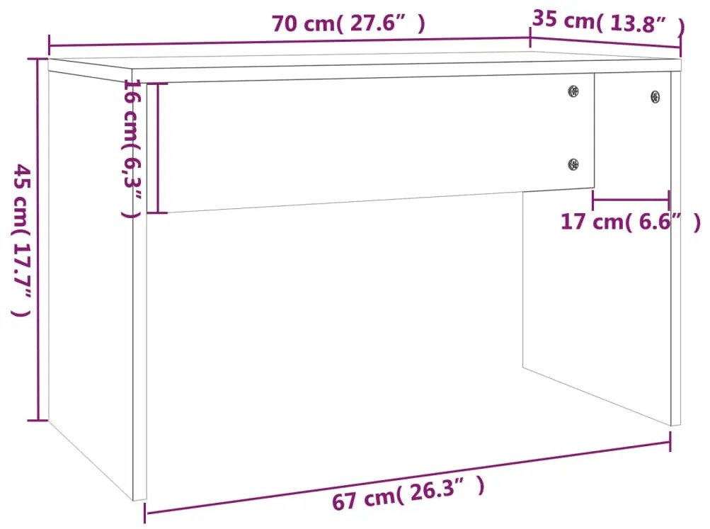 Conjunto toucador 86,5x35x136 cm cor sonoma cinzento