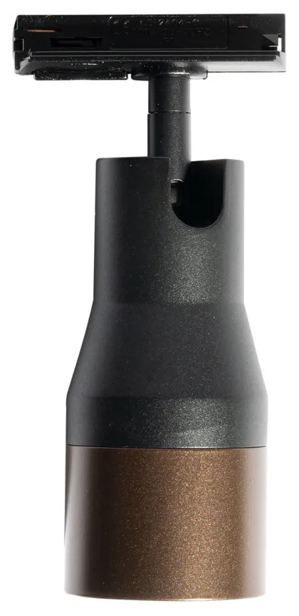 Foco Moderno Preto com Bronze Escuro para Sistema de Trilho Monofásico - Iconic Kohua