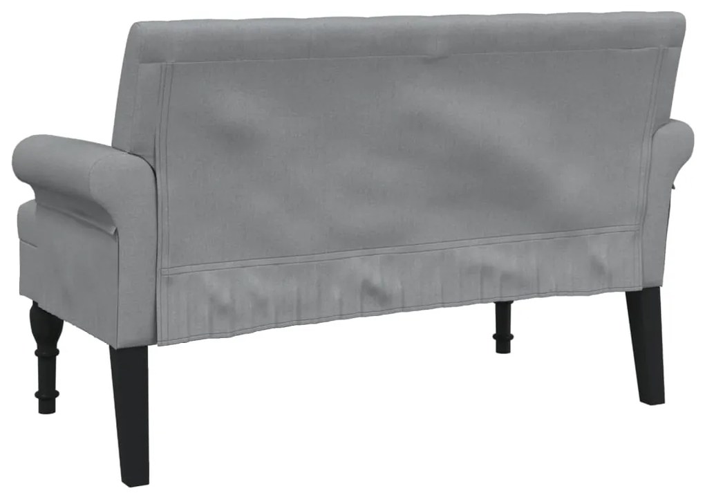 Banco com encosto 120x62x75,5 cm tecido cinza-claro