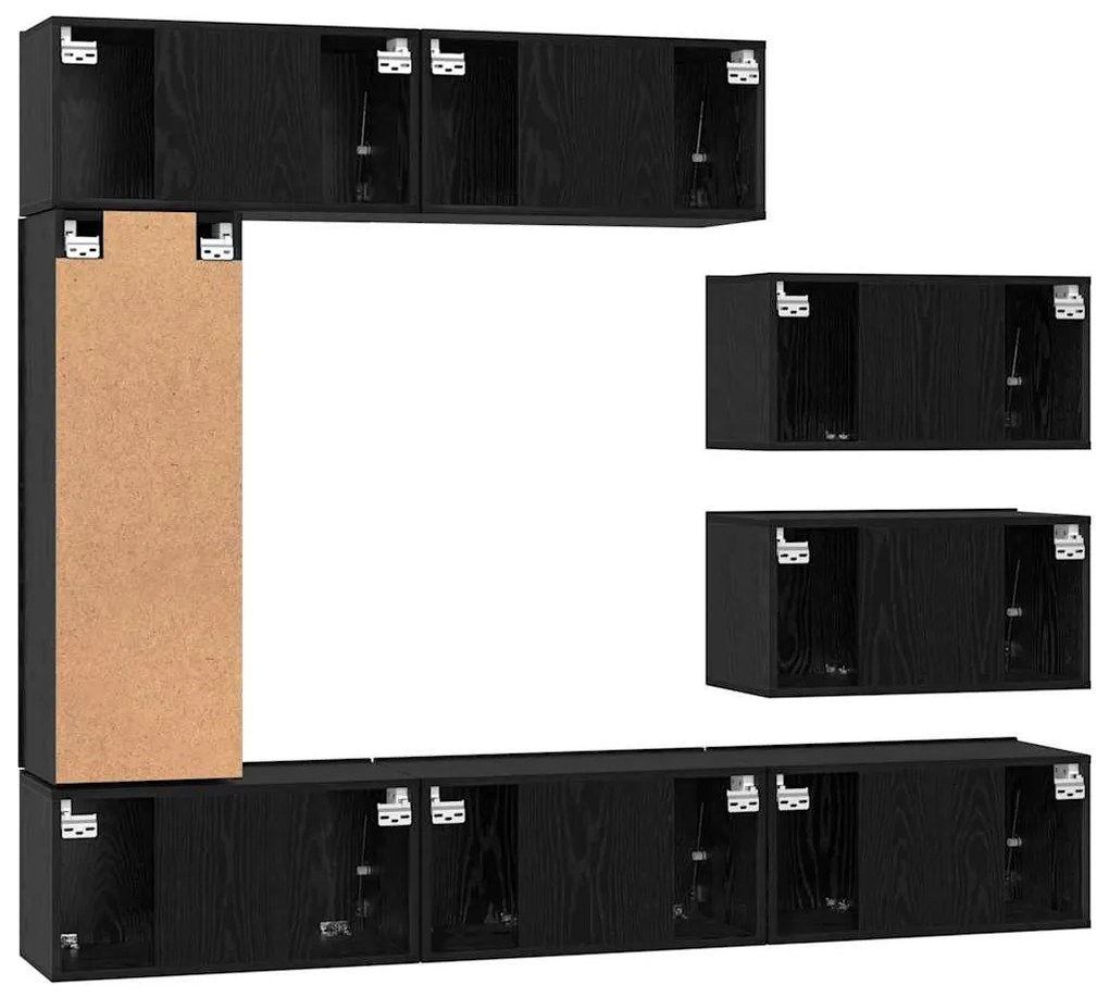 Conjunto de móvel de TV 8 pcs Carvalho preto 30.5 x 30 x 90 cm