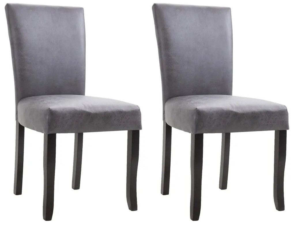 vidaXL Cadeiras de jantar 2 pcs camurça artificial cinzento