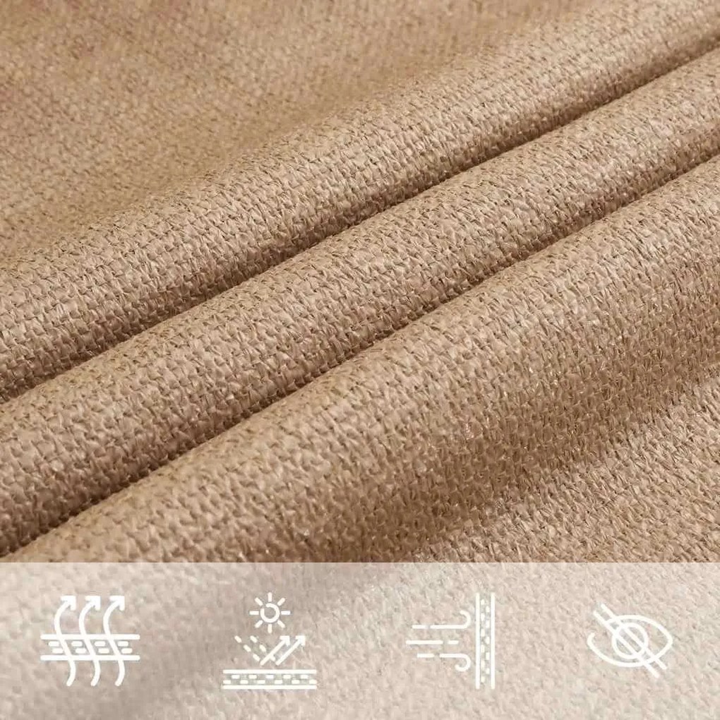 Para-sol estilo vela 160 g/m² 5x5 m PEAD cinzento-acastanhado