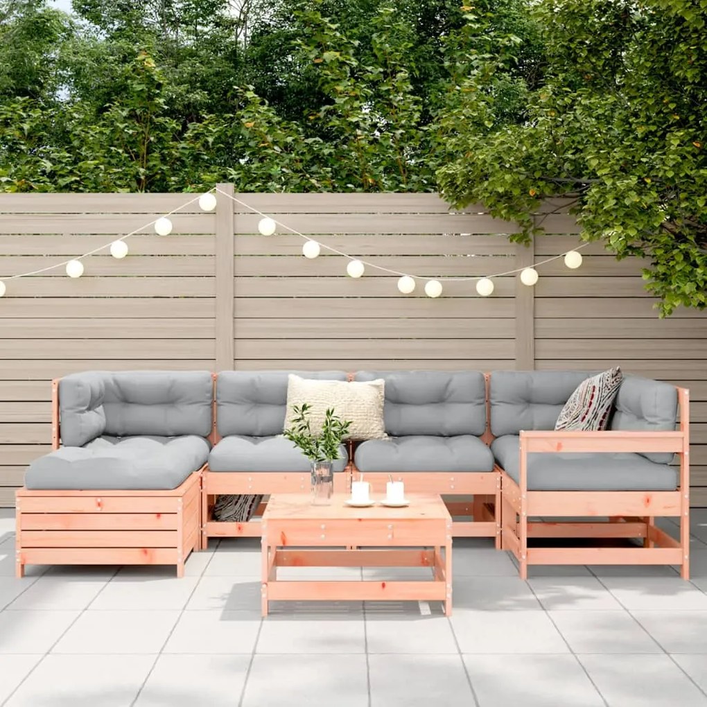 7 pcs conjunto sofás jardim madeira abeto-de-douglas