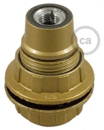Double ferrule bakelite E14 lamp holder kit for lampshade - Gold