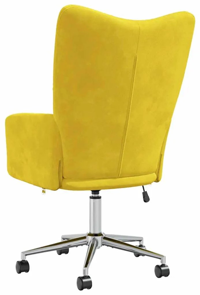 Cadeira de descanso veludo amarelo mostarda