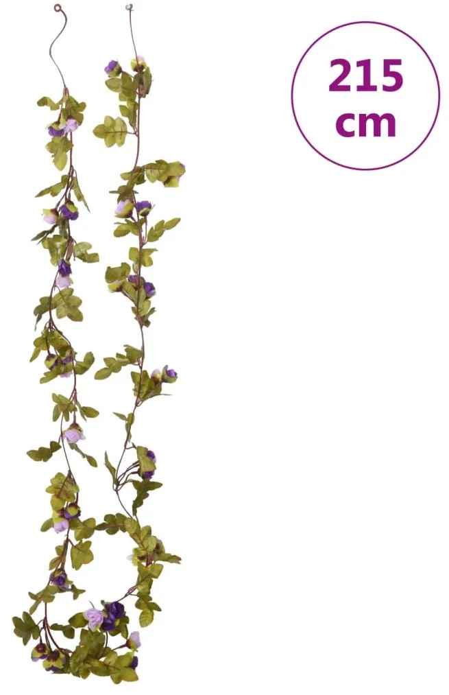 Grinaldas de flores de Natal 6 pcs 215 cm roxo claro