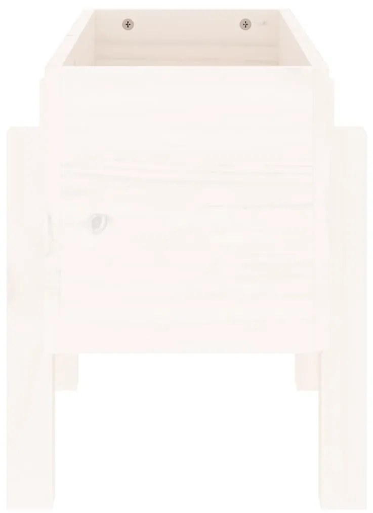 Vaso/floreira de jardim 62x30x38 cm pinho maciço branco