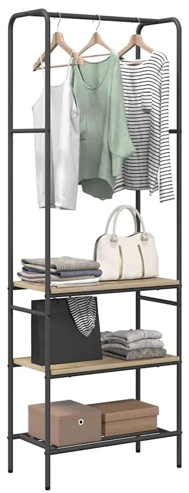 Suporte para Roupas com Prateleiras Carvalho sonoma