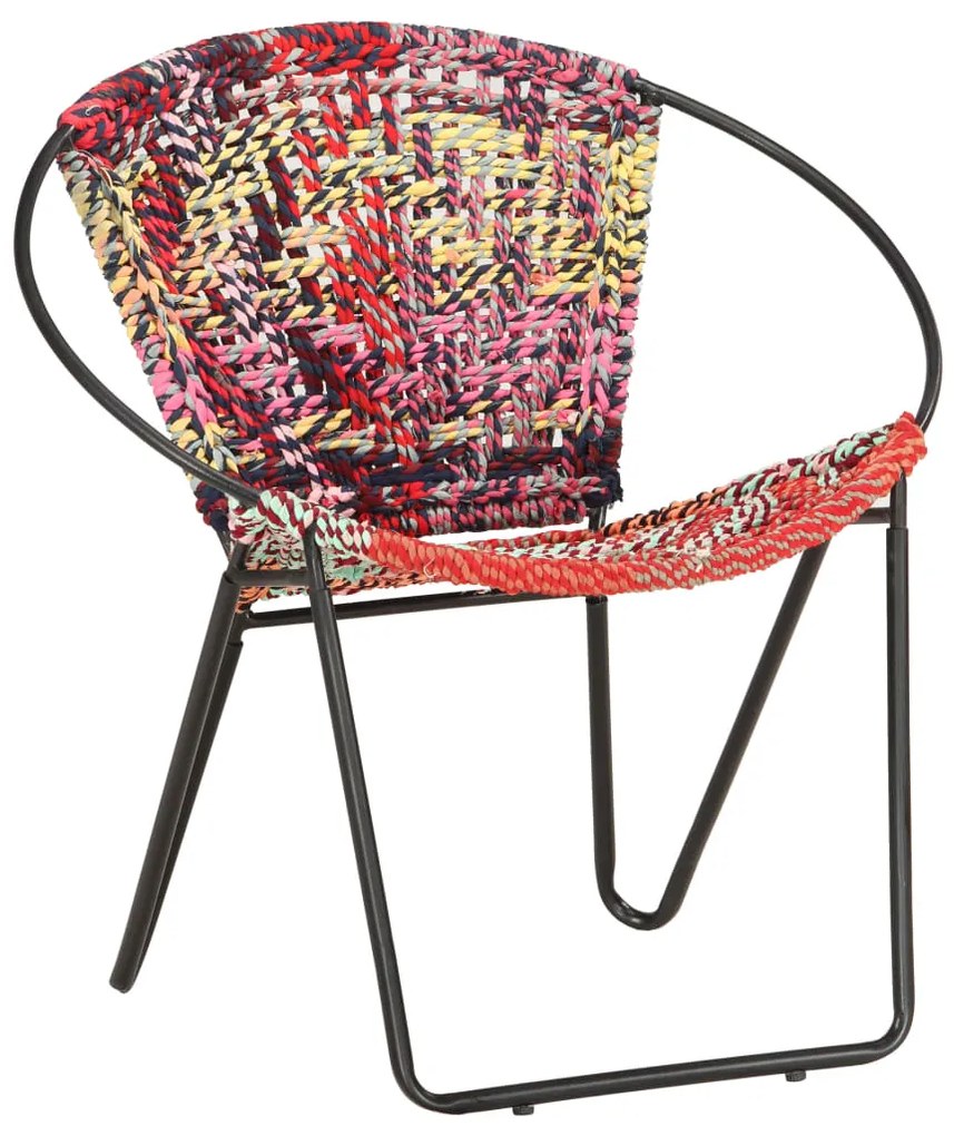 Cadeira circular em tecido chenille multicolorido
