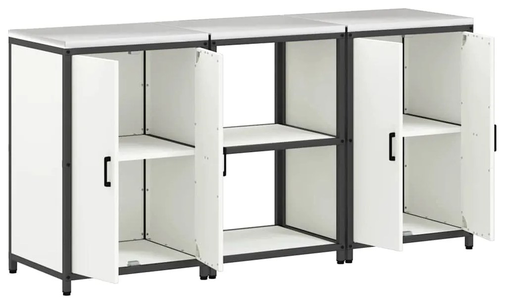 Conjunto de Armazenamento de Cozinha 3 pcs Branco