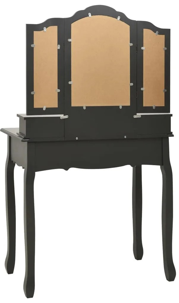 Conj. toucador com banco 80x69x141 cm madeira paulownia cinza