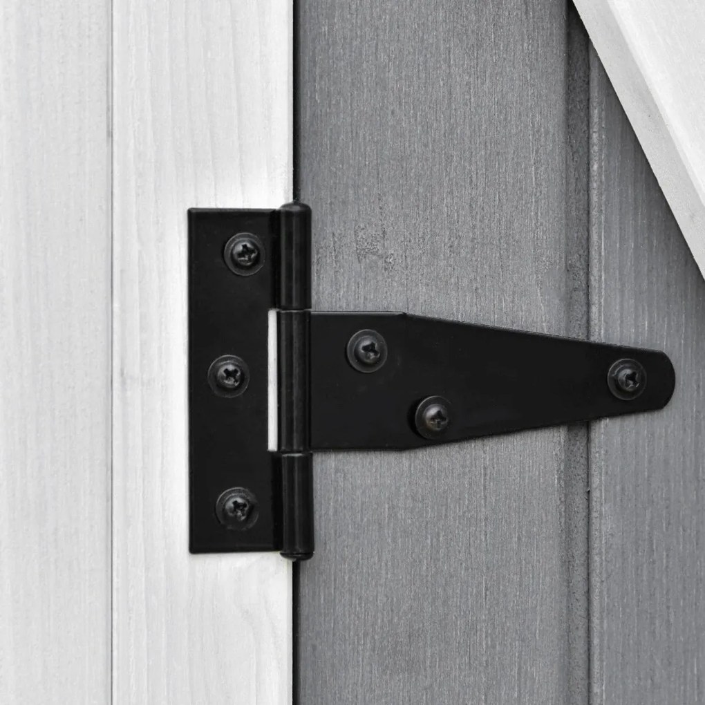 Armário de Jardim Oslo – 139x75x160 cm – Madeira Cinza – Com Prateleir