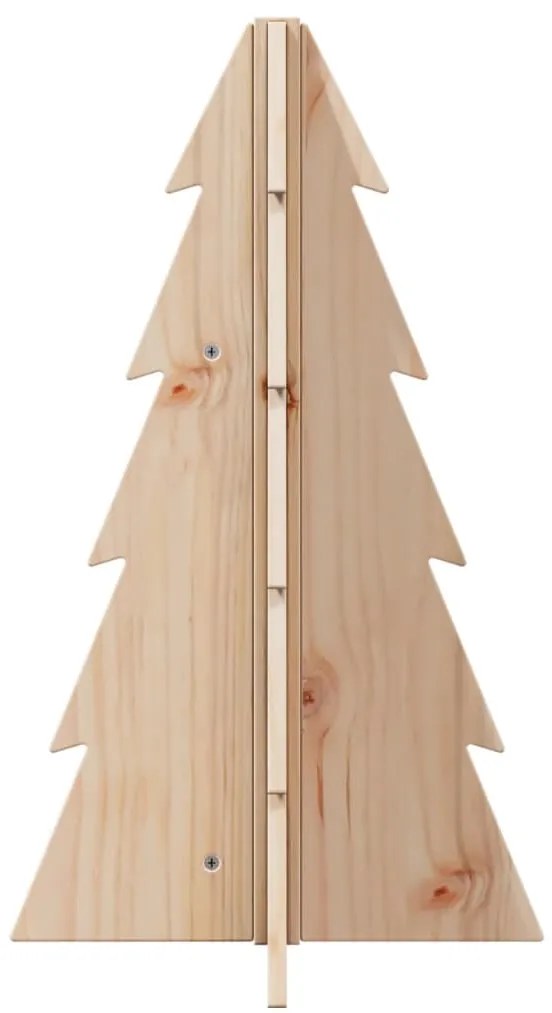 Árvore de Natal decorativa 69,5 cm madeira de pinho maciça