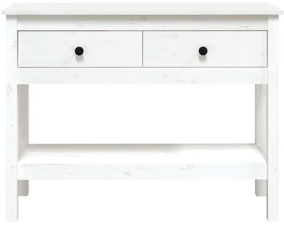 Mesa consola 100x35x75 cm pinho maciço branco