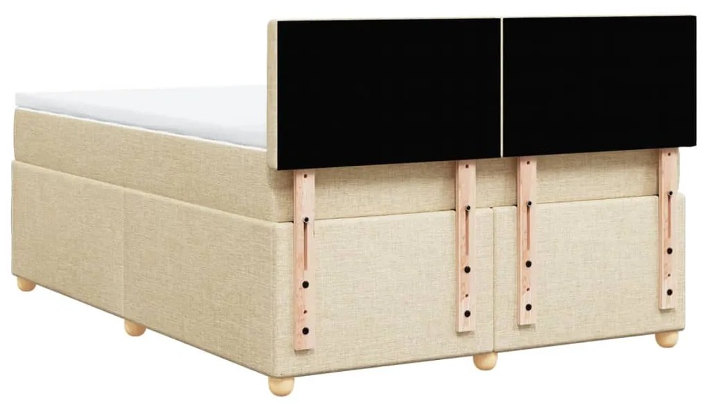 Cama com molas/colchão 140x200 cm tecido cor creme