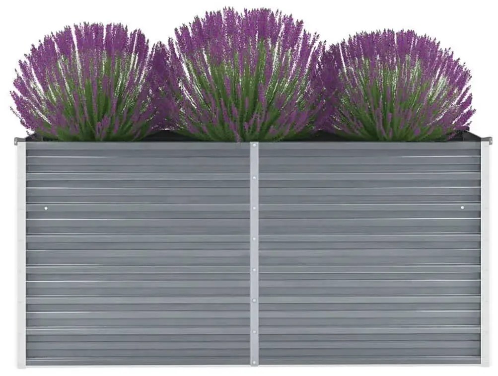 vidaXL Canteiro elevado de jardim aço galvanizado 160x40x77cm cinzento