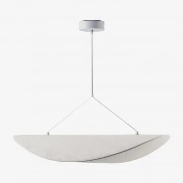 Lâmpada De Teto Pendente Led Em Tecido Zelvon Branco & ↔︎ 80 Cm - Sklum