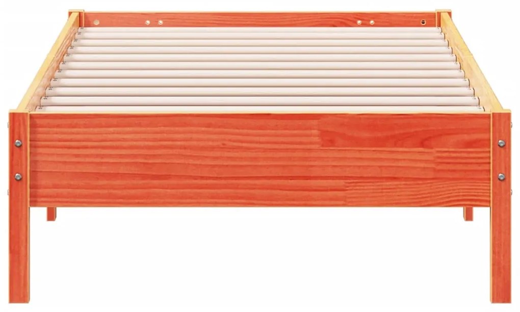 Cama sem colchão 100x200 cm pinho maciço castanho-mel