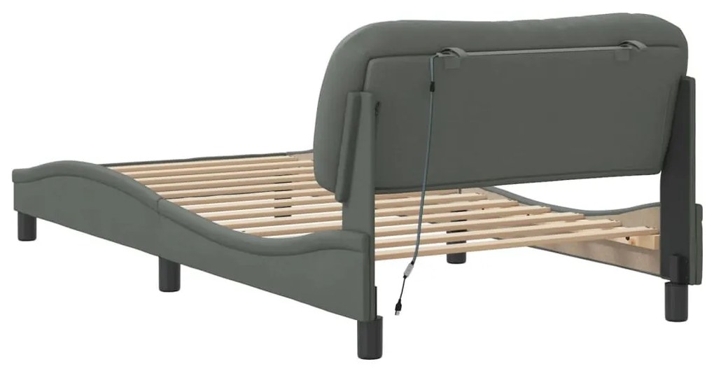 Estrutura de cama com LED sem colchão 100x200 cm tecido