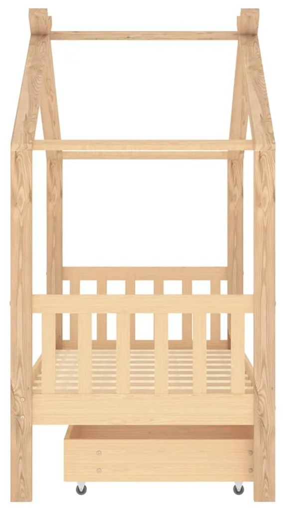 Estrutura de cama para criança c/ gaveta 80x160 cm pinho maciço