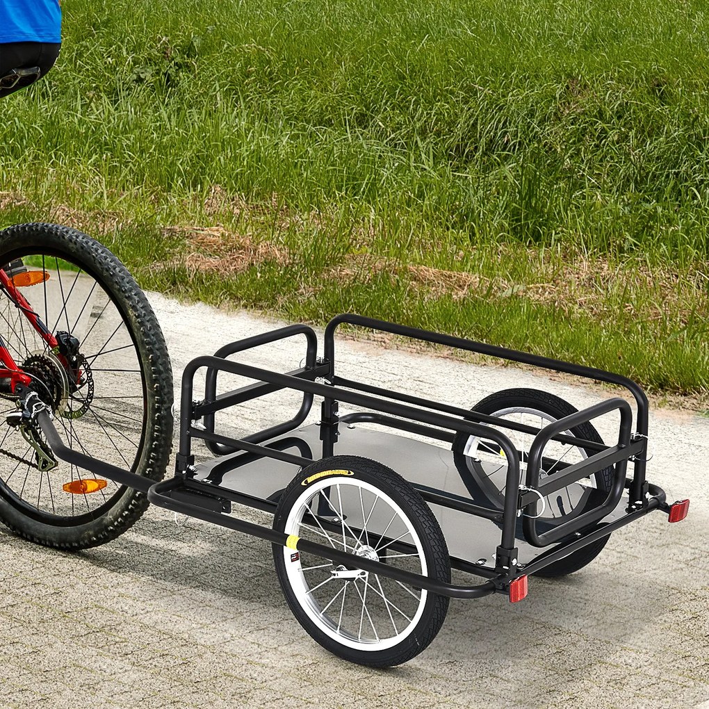 PawHut Reboque Trailer de bicicleta para carga de 450 kg Carregamento