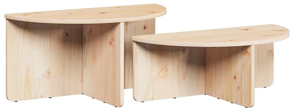 Mesa de centro 2 pcs Natural 79 x 39.5 x 40 cm