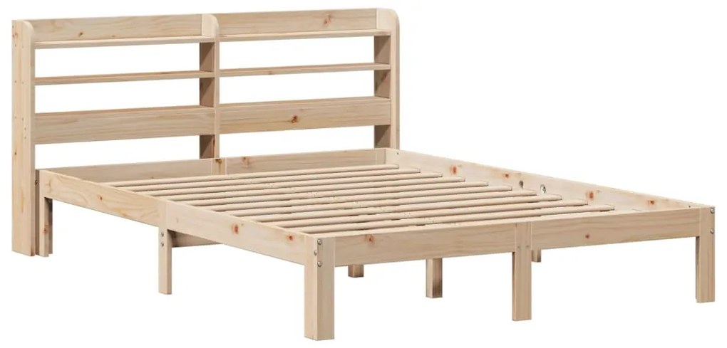 Estrutura de cama com cabeceira 160x200 cm pinho maciço