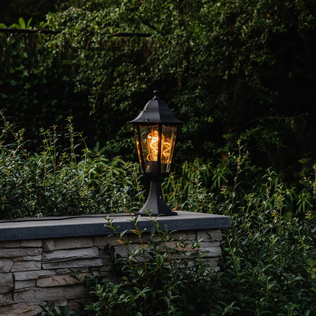 Base de lanterna clássica para exterior preta 48 cm IP44 - Nova Orleans