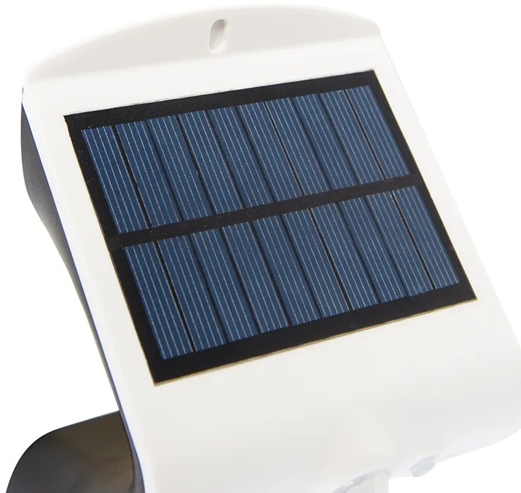 Candeeiro de parede exterior branco 14,5 cm com dimmer e sensor solar - Daya Moderno