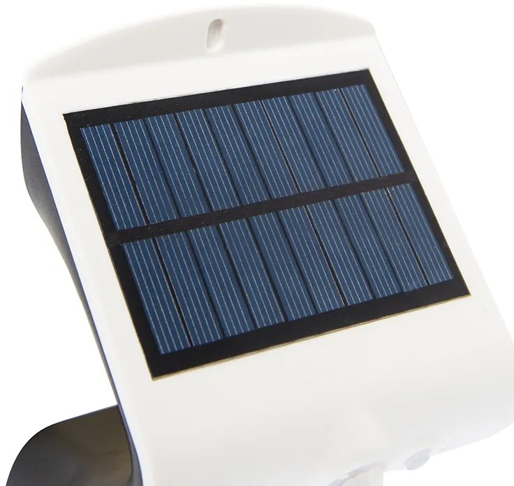 Candeeiro de parede exterior branco 14,5 cm com médios e sensor solar - Daya Moderno