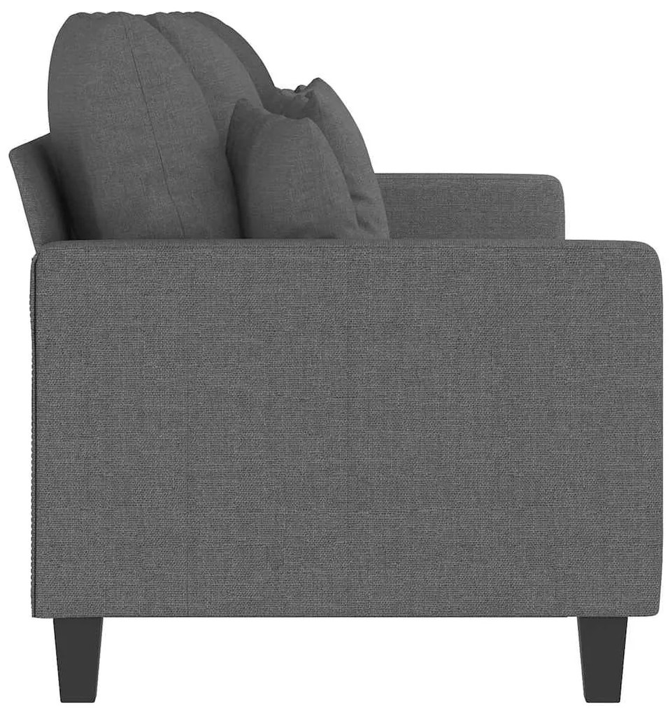 Sofá de 3 lugares 180 cm tecido cinza-escuro