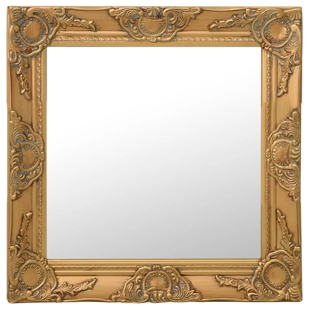 vidaXL Espelho de parede estilo barroco 50x50 cm dourado