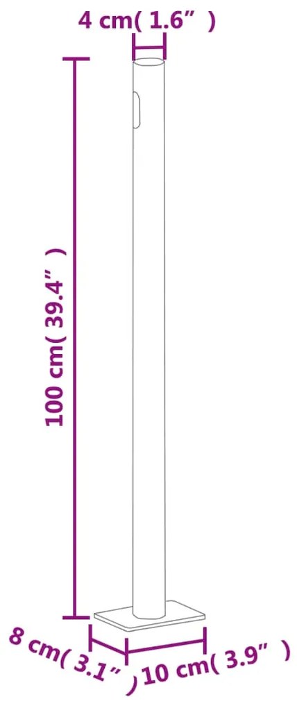 Toldo lateral retrátil 160x1000 cm preto