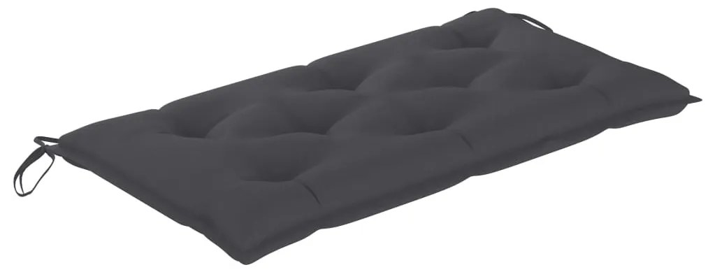Banco de jardim c/ almofadão antracite 112 cm teca maciça